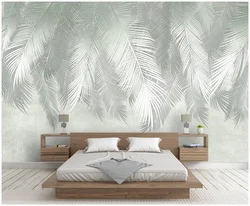 Пальмовые листья в интерьере спальни