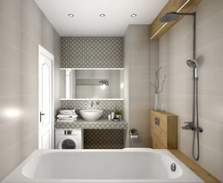 Design of a square bath combined with a toilet