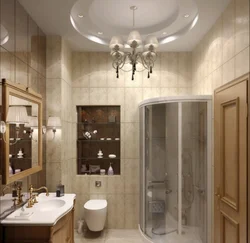 Фото ванной потолок с люстрой