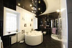 Bath design black ceiling