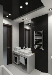 Дизайн ванны черный потолок