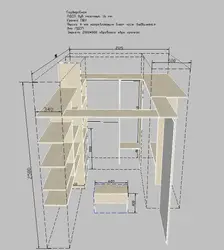 Dressing room layout with dimensions 2x2 photo