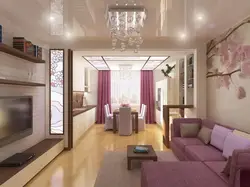 House design with living room and two rooms