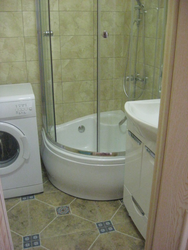 Ванная комната с душевой в хрущевке фото кабиной и стиральной