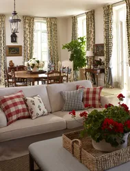 Country style in the interior of the apartment living room