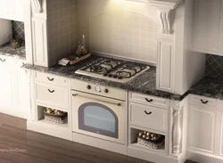 Black ovens in the kitchen interior