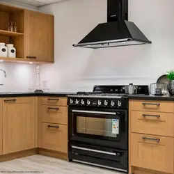 Black ovens in the kitchen interior