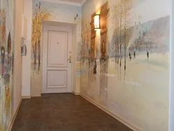 Photo wallpaper in the interior in the hallway