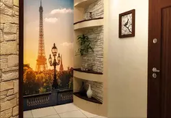 Photo wallpaper in the interior in the hallway