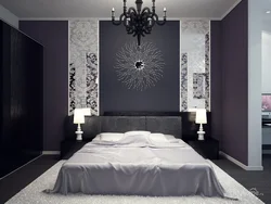 Дизайн спальни обои в темных тонах