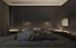 Tünd rənglərdə yataq otağı dizaynı divar kağızı