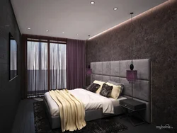 Bedroom design wallpaper in dark colors