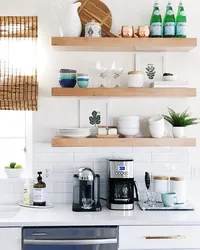 How to place shelves in the kitchen photo