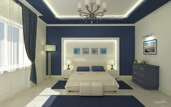 Bedroom interior with low ceilings