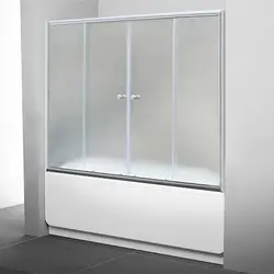 Sliding glass bath curtain photo