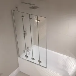 Шторка для ванны стеклянная раздвижная фото
