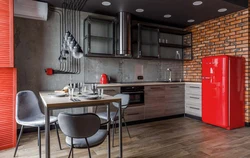 Loft style kitchens real photos in apartments