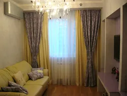 Интерьер штор в маленькой гостиной