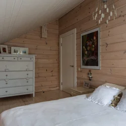 Design of a wooden house made of timber bedroom photo