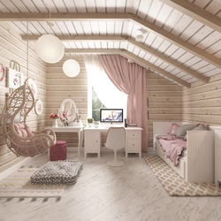 Design Of A Wooden House Made Of Timber Bedroom Photo