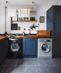 Kitchen design with dishwasher and washing machine