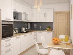 Inexpensive kitchen design in light colors