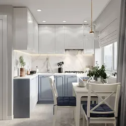 Inexpensive kitchen design in light colors