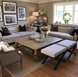 Table in the living room in the interior