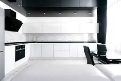 Черный фартук для кухни в интерьере кухни фото