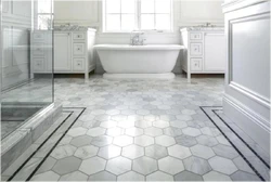 Tile floor design for kitchen and bathroom