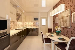 Brown and beige kitchen design