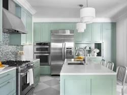 Combination of gray and white in the kitchen interior