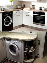 Washing Machine Design In The Corner Of The Kitchen