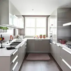 Дизайн маленькой п образной кухни