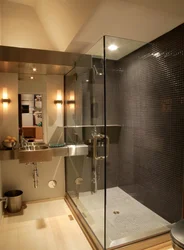 Интерьеры ванной комнаты с душем без ванны