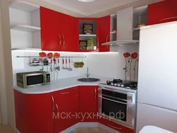 Small corner kitchens in Khrushchev design photo