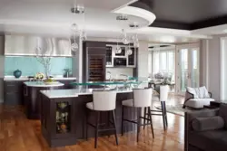 Large kitchen design with zone