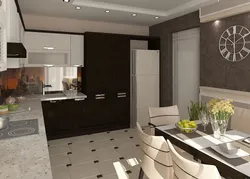 Dark Light Kitchen Interior Photo