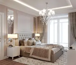 Bedroom in neoclassical style in light colors photo