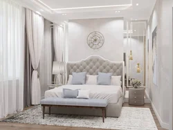 Bedroom in neoclassical style in light colors photo