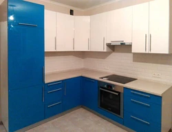 Photo Kitchen White Bottom Blue