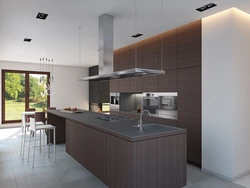 Kitchen In Gray Brown Tones Design Photo