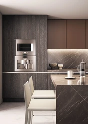 Kitchen in gray brown tones design photo
