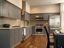 Kitchen in gray brown tones design photo