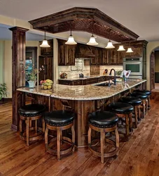 Bar style kitchen interior