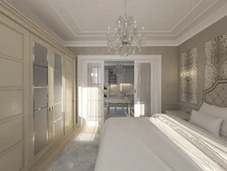 Neoclassicism in the interior photo of the bedroom