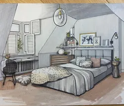 Нарисованная Спальни Фото