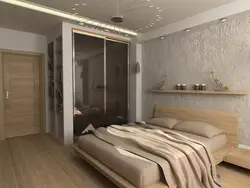 Дизайн спальни со шкафом в светлых тонах