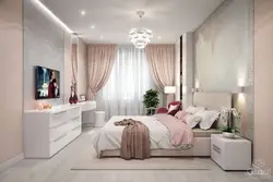 Дызайн спальні з шафай у светлых танах