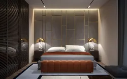 Bed headboard design in the bedroom modern style photo